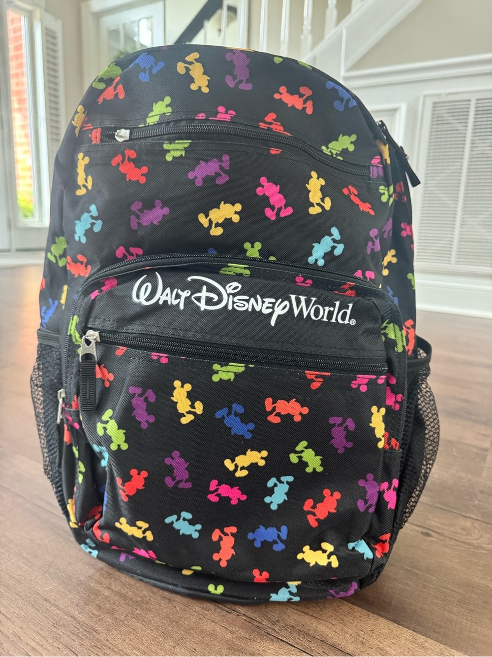 Disney park’s exclusive Black Backpack with Multi-Color Mickey Print